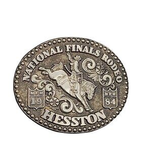 Childs Hesston 1984 NFR Rodeo Belt Buckle Second Edition Anniversary Series Fred